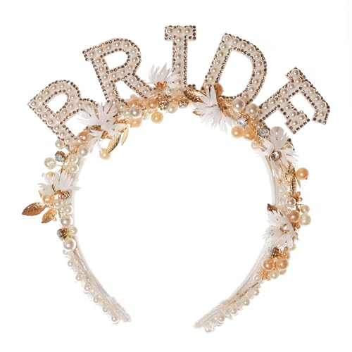 Bachelorette-Bride Headband with Pearl/Flowers
