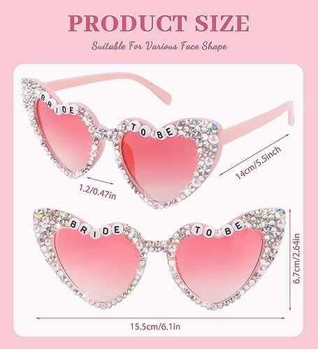 Bachelorette-Pink Bride To Be Sunglasses with Rhinestone