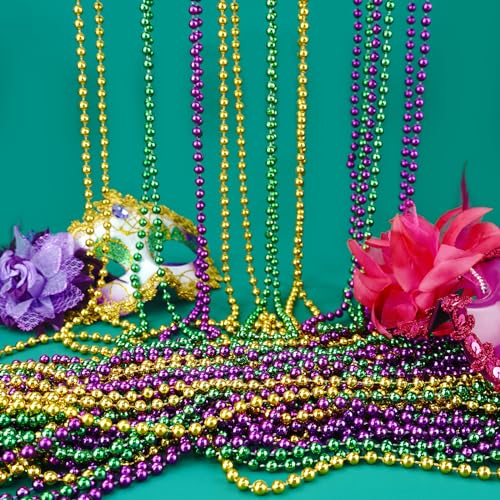 Mardi Gras Beads-15Pcs 33” 7 mm