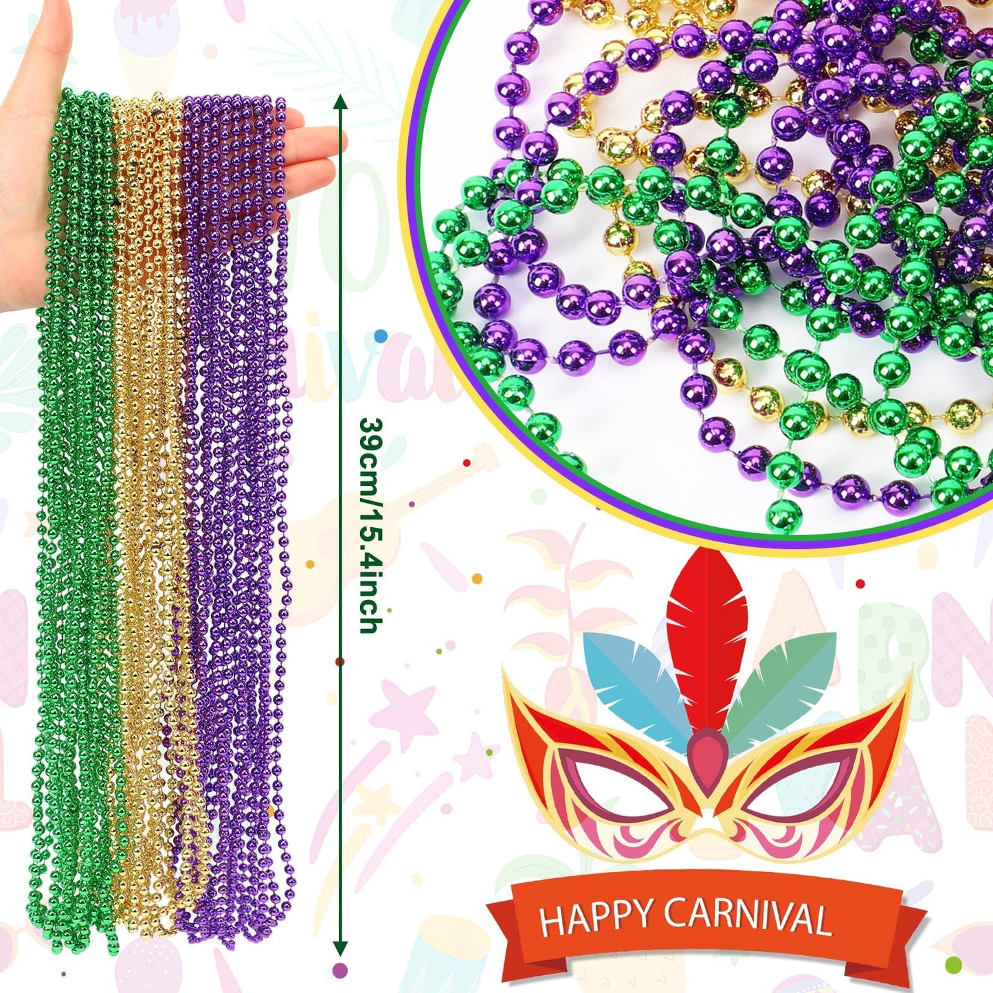 Mardi Gras Beads (30pcs)